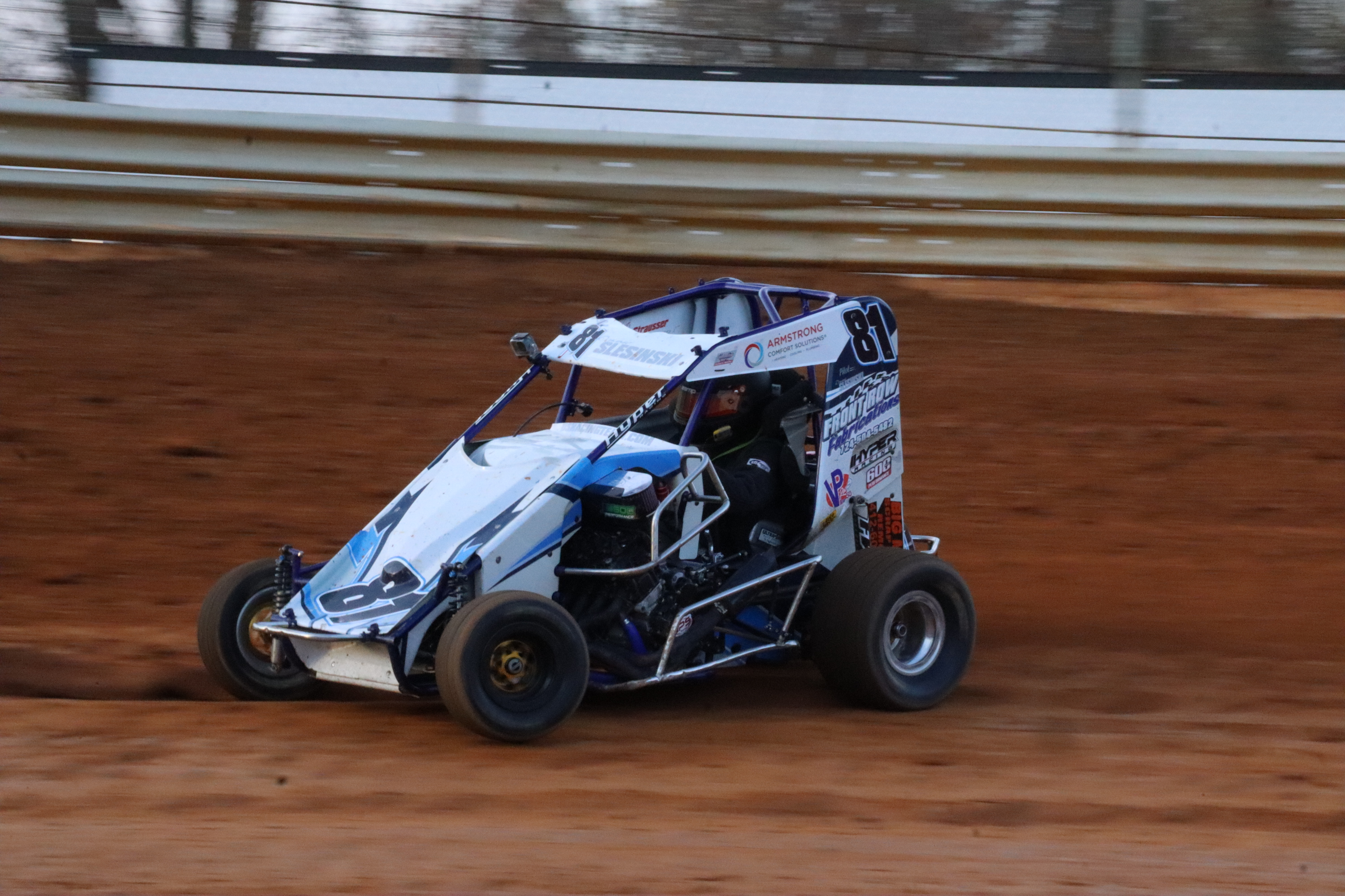 Dominic Slesinski at Battle of the Bullring in 600cc MicroSprint Hyper Chassis