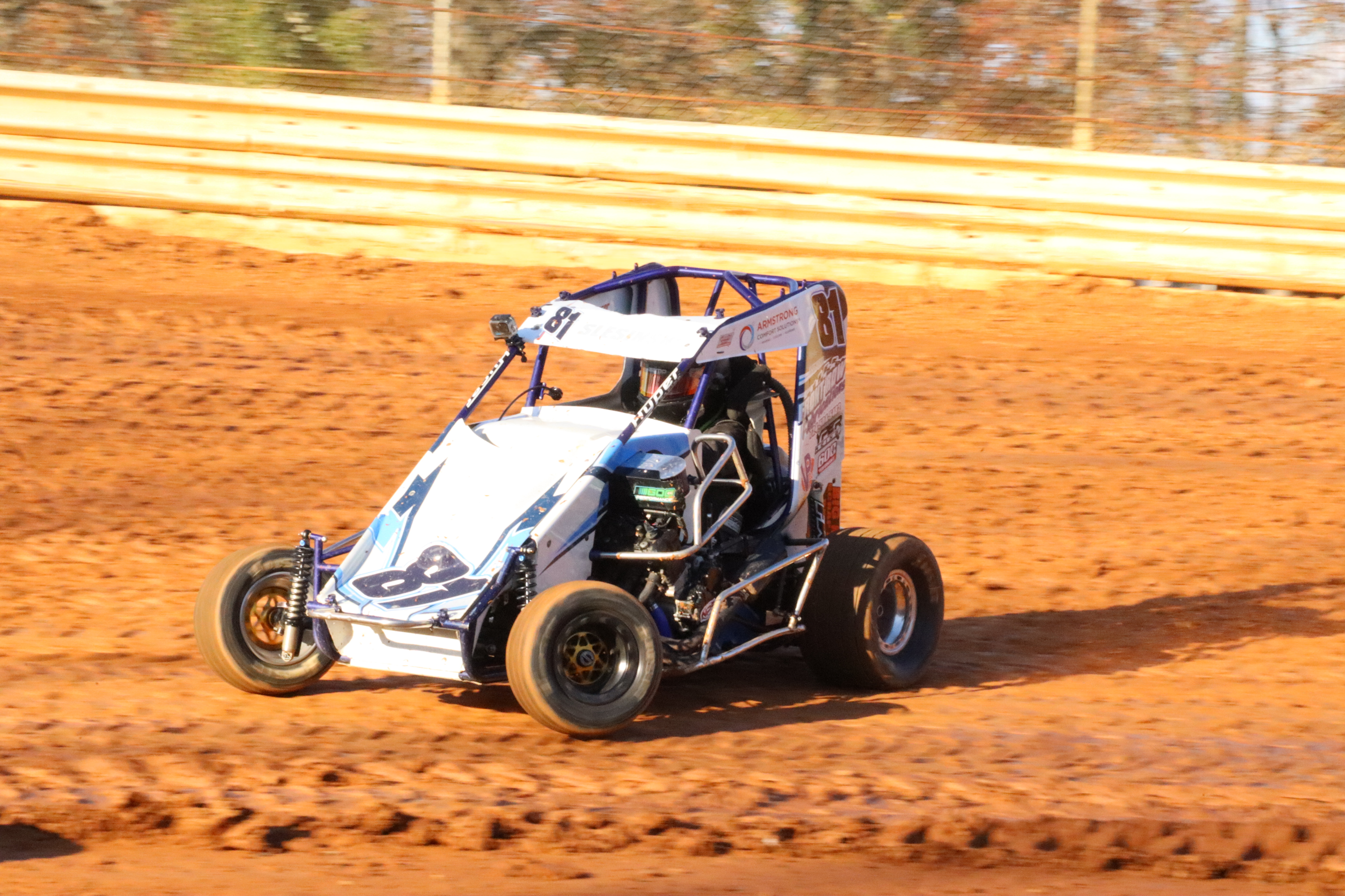 600cc Micro Sprint Hyper Chassis with driver Dominic Slesinski