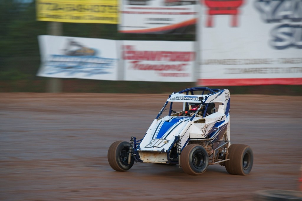 Dominic Slesinski driving a Hyper 600cc Micro Sprint